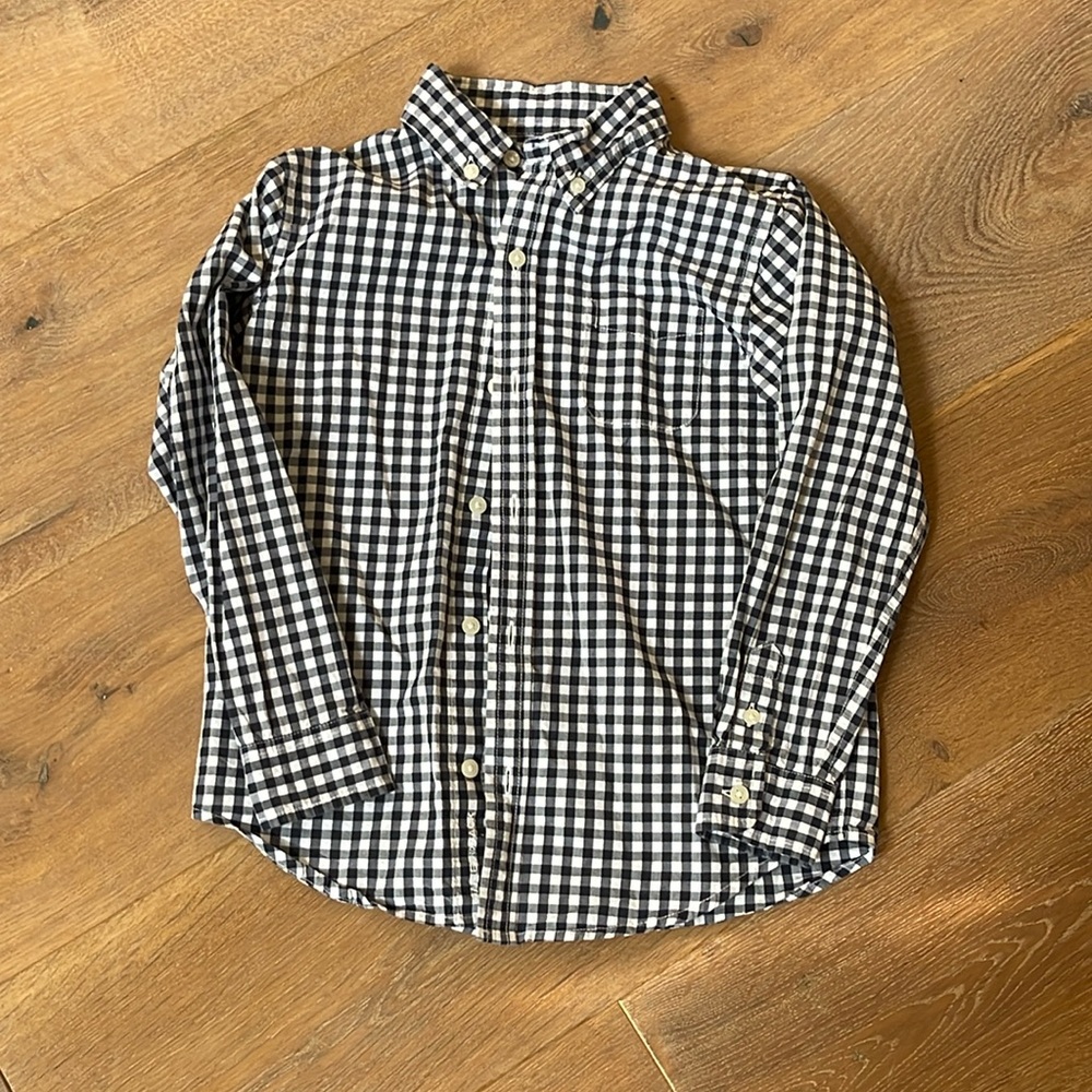 J&J navy and white gingham button down